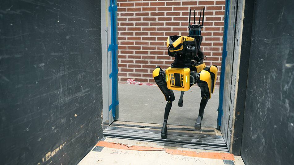 KONE helps Spot the robot dog talk to the elevators on site, allowing it to move around independently without disrupting the human users.